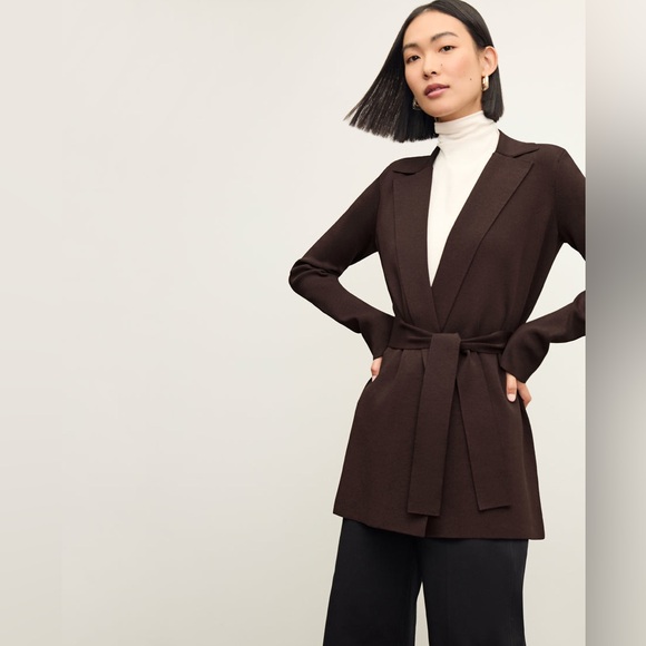 MM Lafleur Jackets & Blazers - M.M.LaFleur Merritt Jardigan Ash Knit Belted Blazer Cardigan Size M